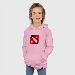 Толстовка детская хлопковая ЧЁРНО КРАСНОЕ ЛОГО ДОТА 2 DOTA 2 LOGO, цвет: светло-розовый — фото 2