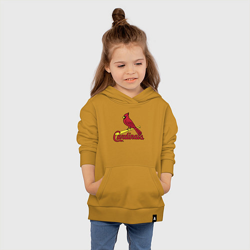 Детская толстовка-худи St Louis Cardinals - baseball team / Горчичный – фото 4