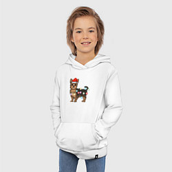 Толстовка детская хлопковая Йоркширский терьер новогодний, цвет: белый — фото 2