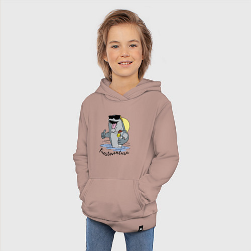 Детская толстовка-худи Fuerteventura - summer paradise / Пыльно-розовый – фото 3