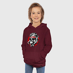 Толстовка детская хлопковая Pilot kamikadze, цвет: меланж-бордовый — фото 2