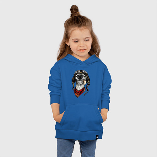 Детская толстовка-худи Biker dog / Синий – фото 4