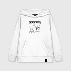 Толстовка детская хлопковая BLACKPINK АВТОГРАФЫ ЧЁРНЫЙ БЛЭКПИНК, цвет: белый