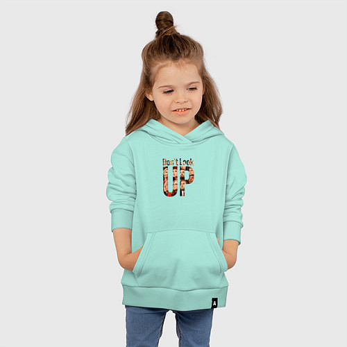 Детская толстовка-худи Dont look up brush edition / Мятный – фото 4