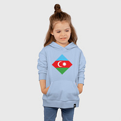 Толстовка детская хлопковая Flag Azerbaijan, цвет: мягкое небо — фото 2