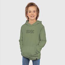 Толстовка детская хлопковая ACDC Logo Молния, цвет: авокадо — фото 2
