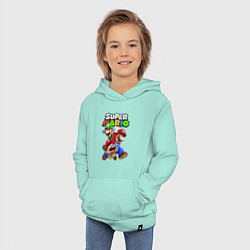 Толстовка детская хлопковая Братья Марио, цвет: мятный — фото 2