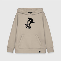 Толстовка детская хлопковая ВЕЛОСПОРТ BMX Racing ВЕЛОСИПЕДИСТ, цвет: миндальный