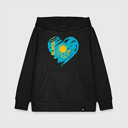 Толстовка детская хлопковая Kazakhstan Heart, цвет: черный
