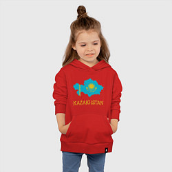 Толстовка детская хлопковая Map Kazakhstan, цвет: красный — фото 2