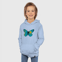 Толстовка детская хлопковая Бабочка - Казахстан, цвет: мягкое небо — фото 2