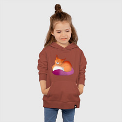 Толстовка детская хлопковая Гордая кошка, цвет: кирпичный — фото 2