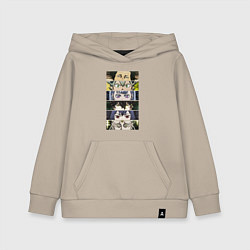 Толстовка детская хлопковая Чнерный Клевер Black Clover, персонажи, цвет: миндальный