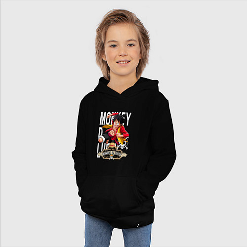 Детская толстовка-худи One Piece Monkey Большой Куш Манки / Черный – фото 3