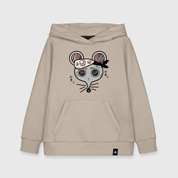 Толстовка детская хлопковая Клинок, рассекающий демонов Мыши-ниндзя Шиноби Kim, цвет: миндальный