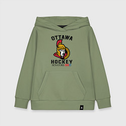 Толстовка детская хлопковая OTTAWA SENATORS ОТТАВА СЕНАТОРЗ, цвет: авокадо