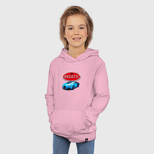 Детская толстовка-худи Bugatti - motorsport / Светло-розовый – фото 3