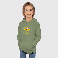 Толстовка детская хлопковая On a Yellow Submarine, цвет: авокадо — фото 2