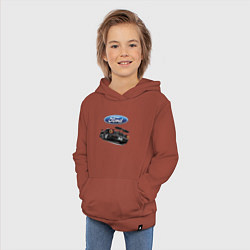 Толстовка детская хлопковая Ford Performance Motorsport, цвет: кирпичный — фото 2