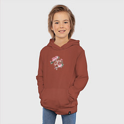 Толстовка детская хлопковая Good flower girl, цвет: кирпичный — фото 2