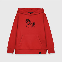 Толстовка детская хлопковая Мустанг Лошадь, цвет: красный
