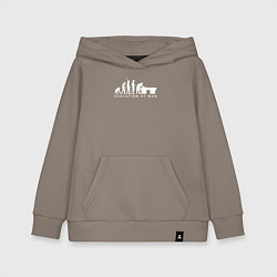 Толстовка детская хлопковая Эволюция в мужика, цвет: утренний латте