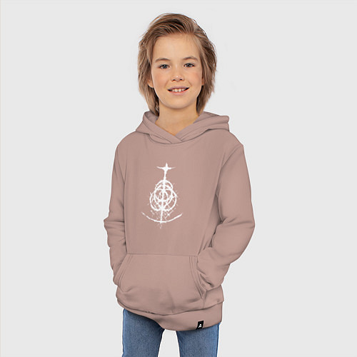 Детская толстовка-худи ELDEN RING LOGO ЭЛДЕН РИНГ / Пыльно-розовый – фото 3