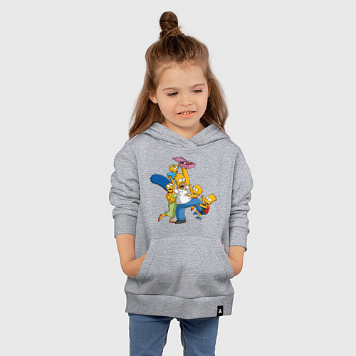 Детская толстовка-худи Simpsons donuts / Меланж – фото 4