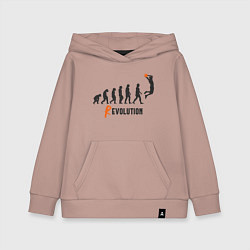 Толстовка детская хлопковая Баскетбольная революция, цвет: пыльно-розовый