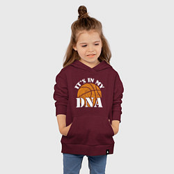 Толстовка детская хлопковая ДНК Баскетбол, цвет: меланж-бордовый — фото 2