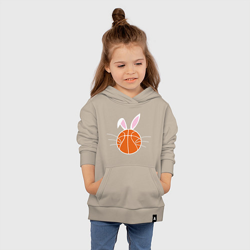 Детская толстовка-худи Basketball Bunny / Миндальный – фото 4