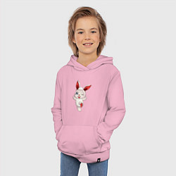 Толстовка детская хлопковая Шустрый зайчишка, цвет: светло-розовый — фото 2