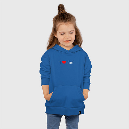 Детская толстовка-худи I love me / Синий – фото 4