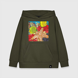 Толстовка детская хлопковая Рыбки и морская звезда, цвет: хаки
