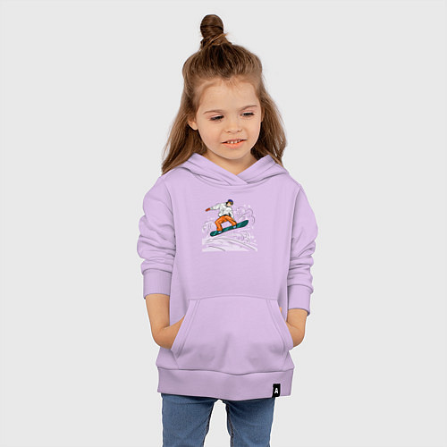 Детская толстовка-худи Сноубордист snowboard / Лаванда – фото 4