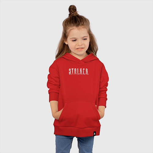 Детская толстовка-худи S T A L K E R - Logo / Красный – фото 4