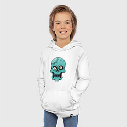 Толстовка детская хлопковая Zombie Skull, цвет: белый — фото 2