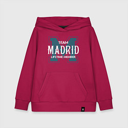Толстовка детская хлопковая Team Madrid, цвет: маджента