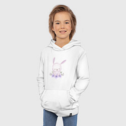Толстовка детская хлопковая Милый Крольчонок С Цветочками, цвет: белый — фото 2