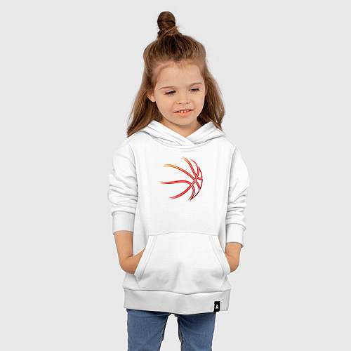 Детская толстовка-худи Баскетбольный мяч оранж / Белый – фото 4