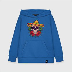 Толстовка детская хлопковая Skull - Mexico, цвет: синий
