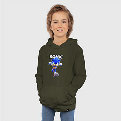 Толстовка детская хлопковая Sonic the Hedgehog 2, цвет: хаки — фото 2