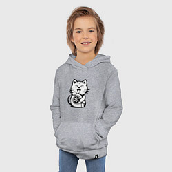Толстовка детская хлопковая JDM Cat & Engine Japan, цвет: меланж — фото 2