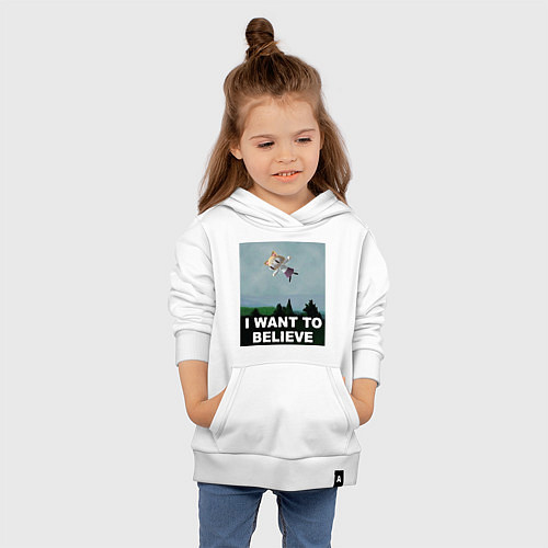 Детская толстовка-худи Neco Arc want to believe / Белый – фото 4