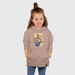 Толстовка детская хлопковая Blooming Azalea in Blue Pot Цветущая азалия, цвет: пыльно-розовый — фото 2