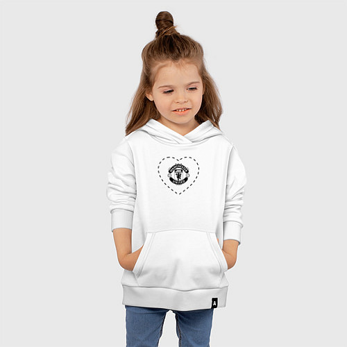Детская толстовка-худи Лого Manchester United в сердечке / Белый – фото 4