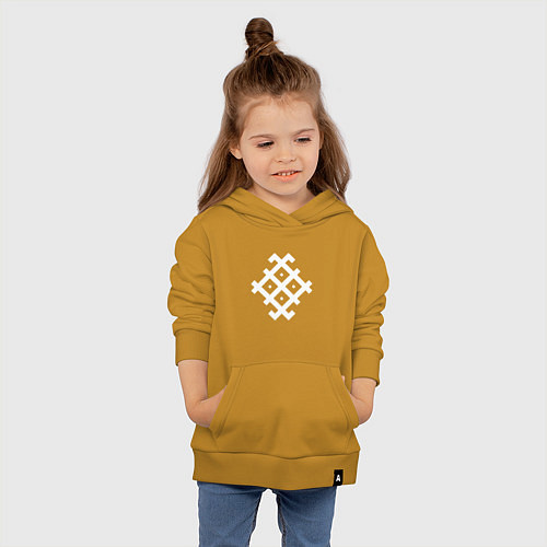 Детская толстовка-худи Руна держава RUNES / Горчичный – фото 4
