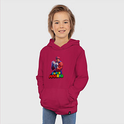 Толстовка детская хлопковая Супер Ммарио Супер Марио ММА, цвет: маджента — фото 2