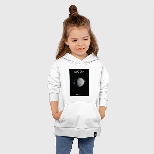 Детская толстовка-худи Moon Луна Space collections / Белый – фото 4