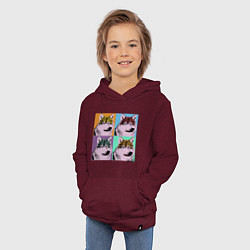 Толстовка детская хлопковая Andy Wolfol, цвет: меланж-бордовый — фото 2